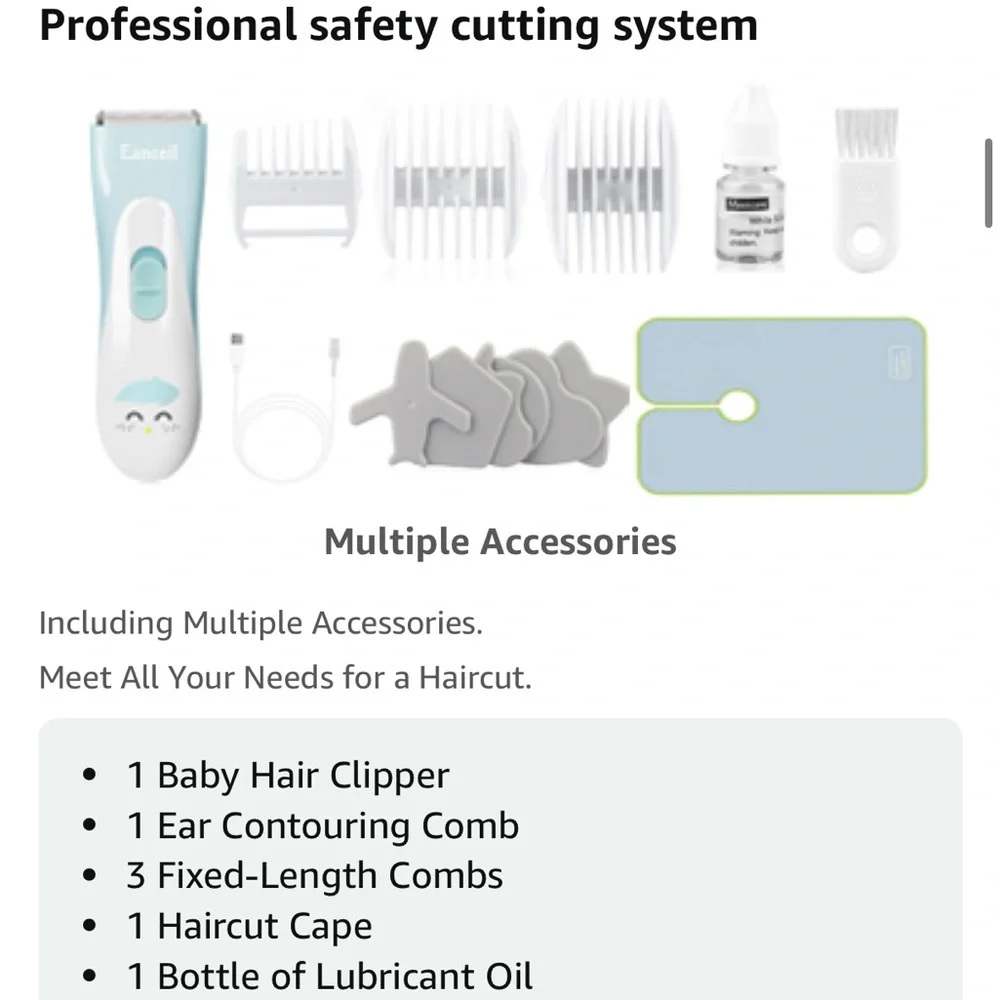 Baby Hair Clipper Set with Accessories